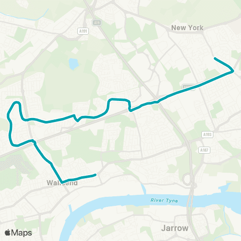 Arriva North East St Thomas More Rc Academy - High St E-Dene Crescent map