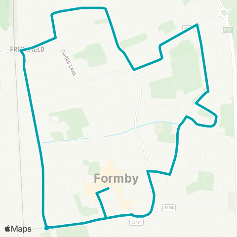 Arriva North West Formby Village - Formby Village map