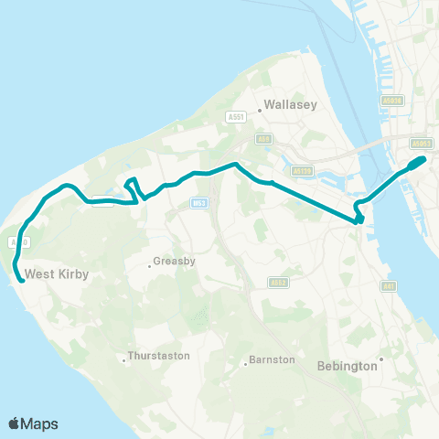 Arriva North West West Kirby Station - Hood Street map