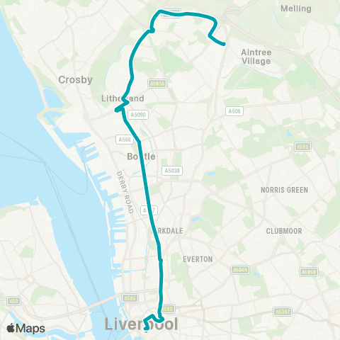 Arriva North West Old Roan Station - Derby Square map