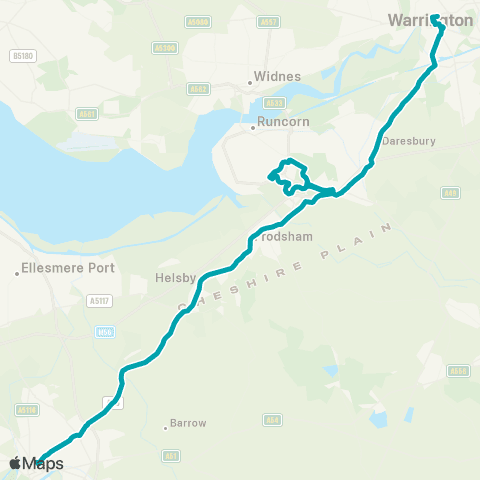 Arriva North West Warrington Bus Interchange Stand G - Chester Bus Interchange map