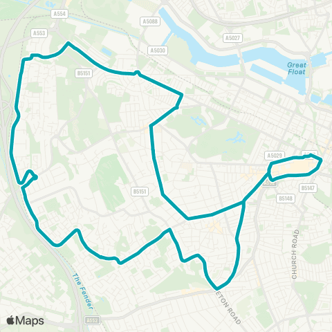 Arriva North West Clifton Crescent - Clifton Crescent map