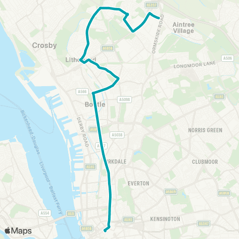 Arriva North West St Oswalds Lane - Queen Square Bus Sta map