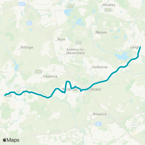 Arriva North West Leigh Bus Station - World of Glass map