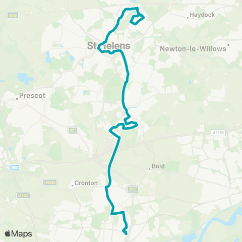 Arriva North West Coalville Road - Green Oaks map