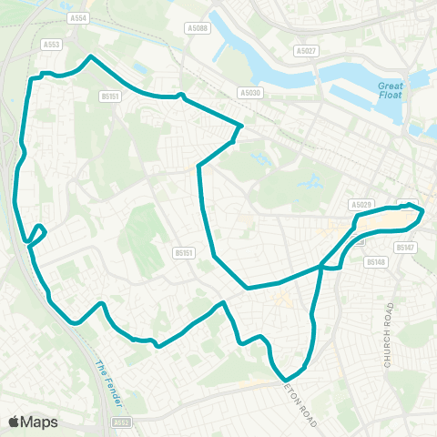 Arriva North West Clifton Crescent - Clifton Crescent map