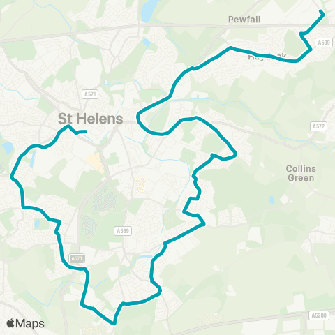 Arriva North West Hall Wood Avenue - Church Street map