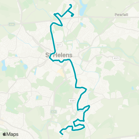 Arriva North West Gorsey Lane - Hawes Avenue map