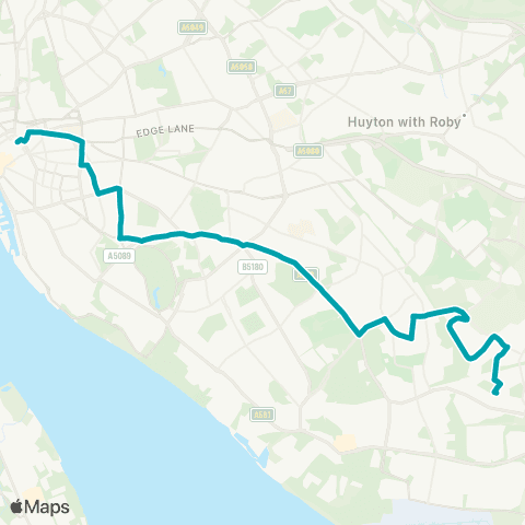 Arriva North West Queen Square Bus Sta - Halewood Shopping Ctr map