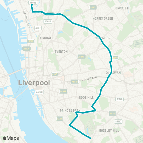 Arriva North West Bootle Bus Station - Aigburth Vale map