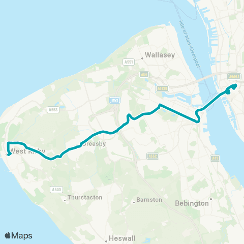 Arriva North West West Kirby Station - Hood Street map
