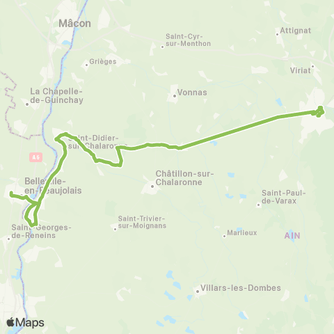 ARA Cars Région Ain Belleville-Bourg en Bresse map