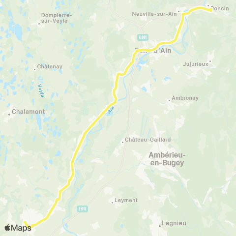 ARA Cars Région Ain Meximieux-Poncin map