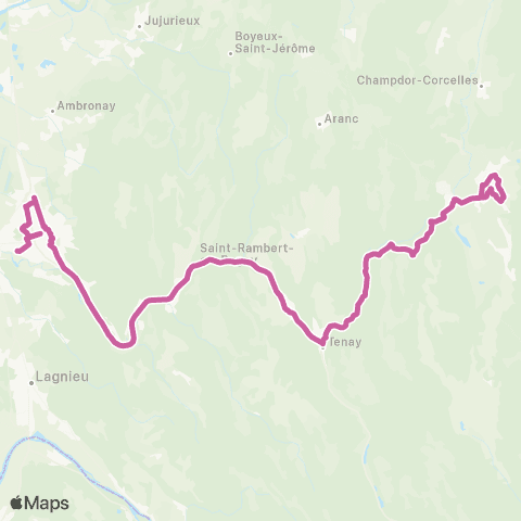 ARA Cars Région Ain Hauteville-Tenay-Ambérieu en Bugey map