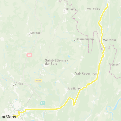 ARA Cars Région Ain St-Julien sur Suran-Bourg en Bresse map