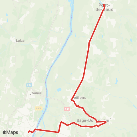 ARA Cars Région Ain Pont de Vaux-Mâcon map