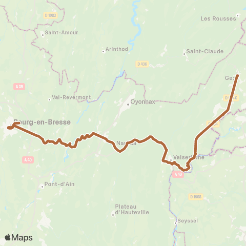 ARA Cars Région Ain Gex-Bourg en Bresse map
