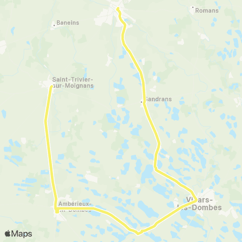 ARA Cars Région Ain Belleville-St-Trivier-Villars les Dombes map