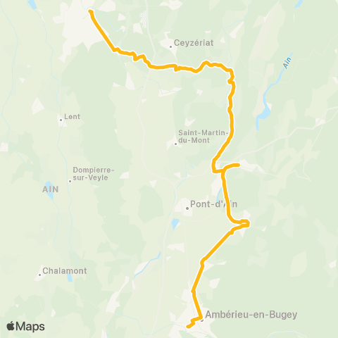 ARA Cars Région Ain Ambérieu en B.-Bohas-Bourg en B. map