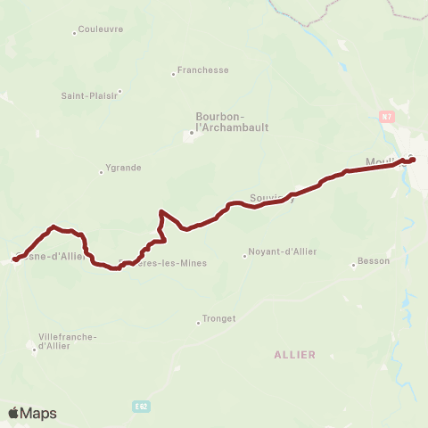 ARA Cars Région Alllier Réservation Cosne - Moulins map