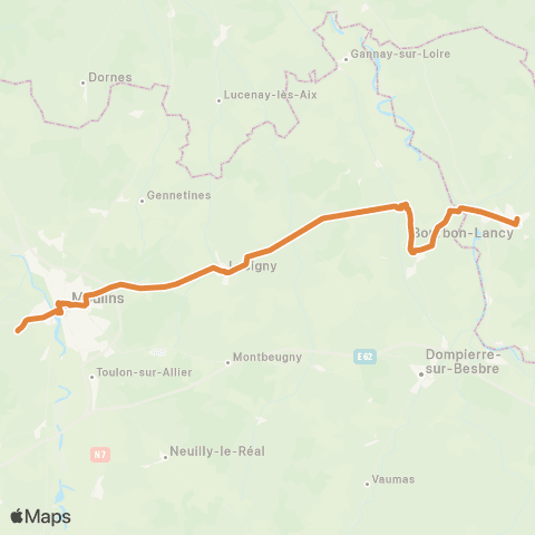 ARA Cars Région Alllier Bourbon Lancy - Moulins map