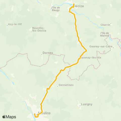 ARA Cars Région Alllier Decize - Moulins map