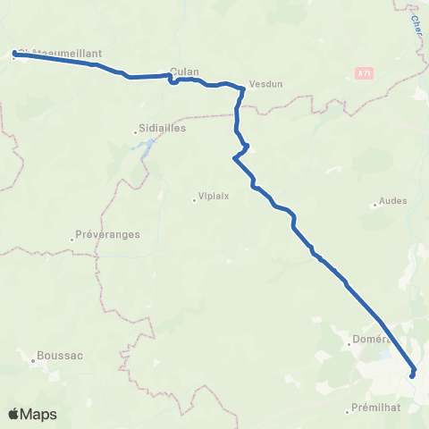 ARA Cars Région Alllier Châteaumeillant - Montluçon map