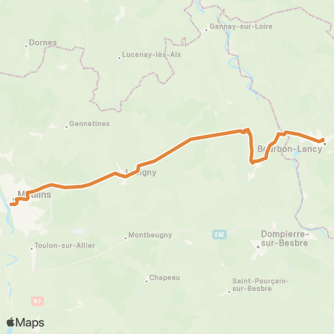 ARA Cars Région Alllier Réservation Bourbon Lancy - Moulins map