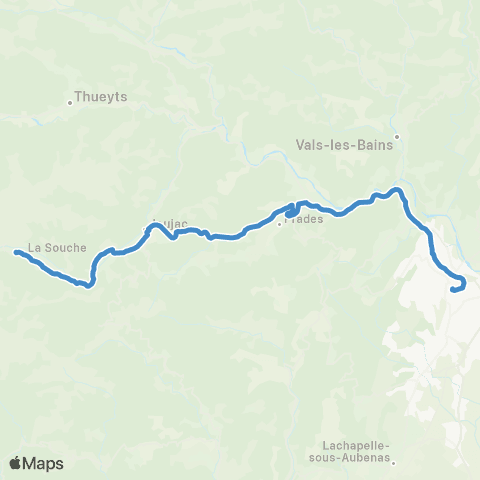 ARA Cars Région Ardèche La Souche - Aubenas map