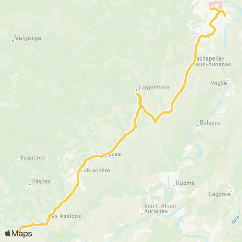 ARA Cars Région Ardèche Alès - Les Vans - Aubenas map