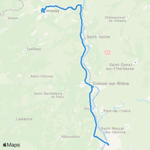 ARA Cars Région Ardèche Annonay - Valence map