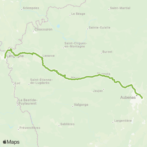 ARA Cars Région Ardèche Langogne - Mayres - Aubenas map