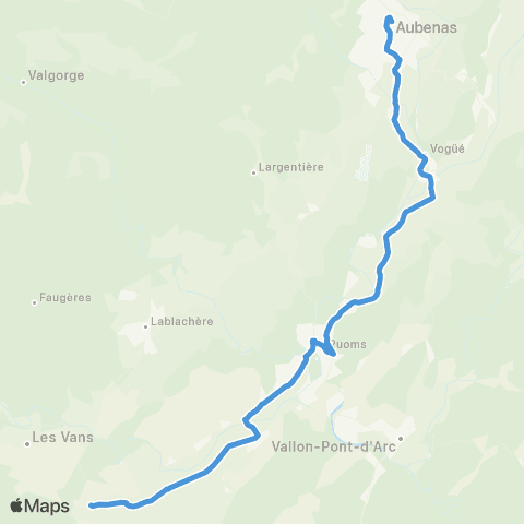 ARA Cars Région Ardèche Aubenas - Ruoms - Banne map