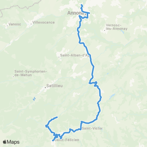 ARA Cars Région Ardèche St Félicien - Annonay map