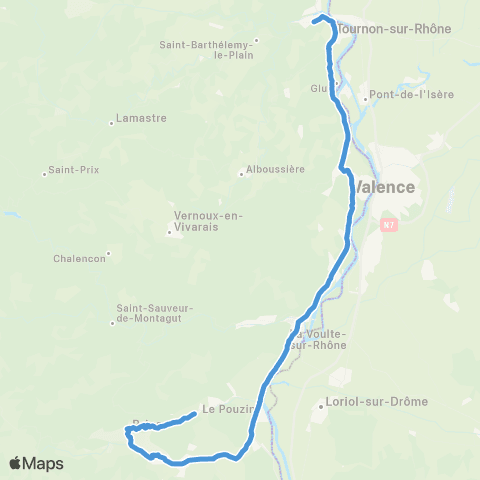 ARA Cars Région Ardèche Valence - Tournon sur Rhône map