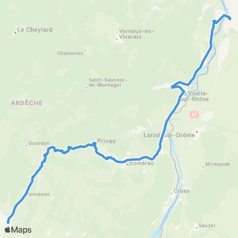 ARA Cars Région Ardèche Aubenas - Privas - Valence map