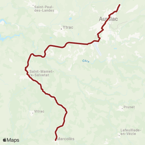 ARA Cars Région Cantal Marcoles - Aurillac map
