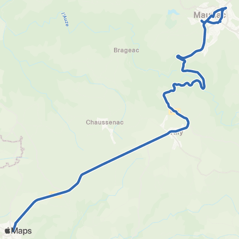 ARA Cars Région Cantal Mauriac - Pleaux map
