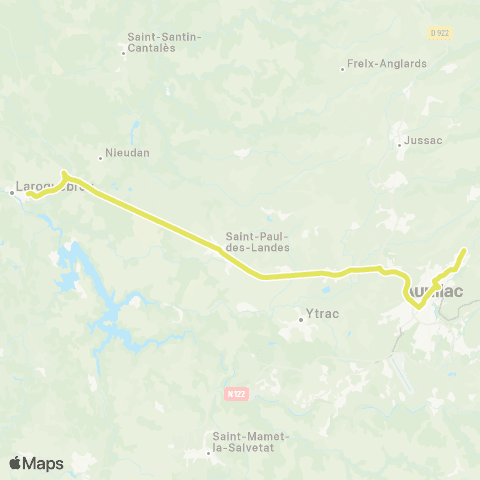 ARA Cars Région Cantal Laroquebrou - Aurillac map