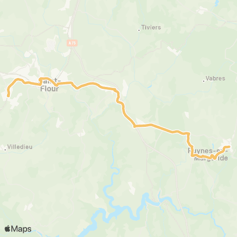 ARA Cars Région Cantal Ruynes-en-Margeride - Saint-Flour map