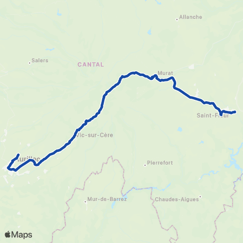 ARA Cars Région Cantal Saint-Flour - Aurillac map
