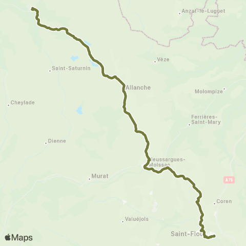 ARA Cars Région Cantal Allanche - Saint-Flour map