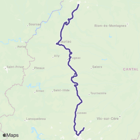 ARA Cars Région Cantal Ydes - Aurillac map
