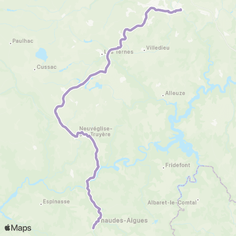 ARA Cars Région Cantal Chaudes-Aigues - Saint-Flour map