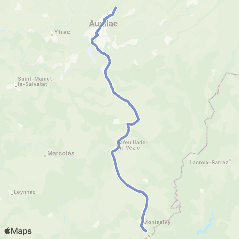 ARA Cars Région Cantal Montsalvy - Aurillac map