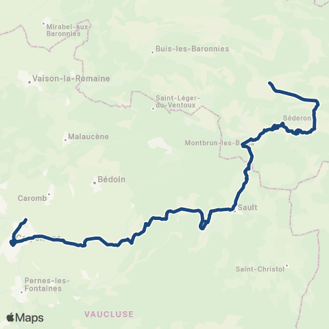ARA Cars Région Drôme - Scolaire Sco Mevouillon - Carpentras map