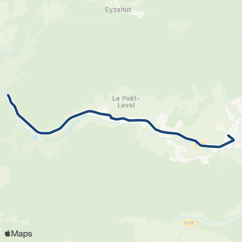 ARA Cars Région Drôme - Scolaire Sco Souspierre - le Poet l - Dieulefit map