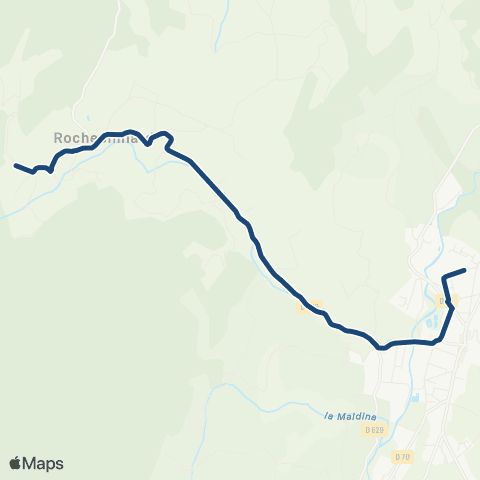 ARA Cars Région Drôme - Scolaire Sco Rochechinard - St Jean en Royans map