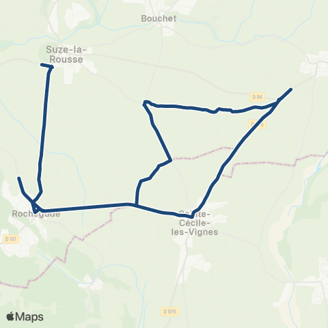 ARA Cars Région Drôme - Scolaire Sco Rochegude - Tulette - Ste Cecile map