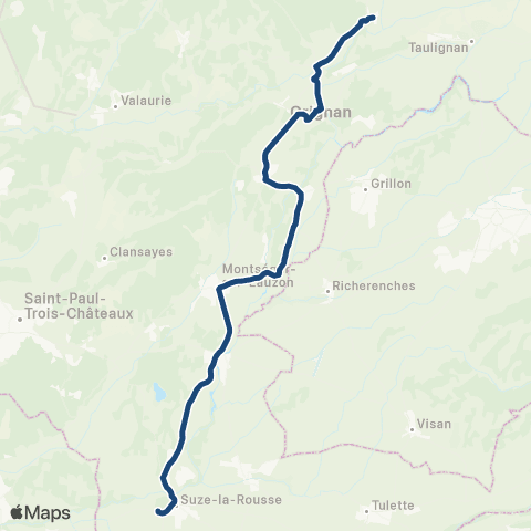 ARA Cars Région Drôme - Scolaire Sco Clg Do Mistrau - Clg Ste Cecile map